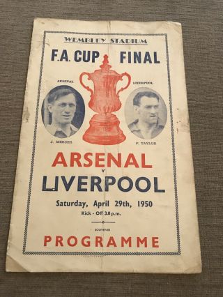 Rare 1950 F.  A.  Cup Final Programme - Arsenal V Liverpool 29/4/1950 Variation
