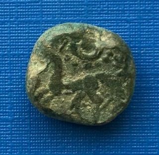 Very Rare Ancient Celtic Ambiani Bronze Coin 1st Century Bc - E245