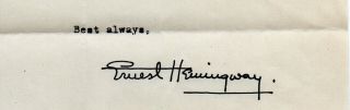 1941 Letter by Ernest Hemingway Signed Finca vigia Cuba RARE 2