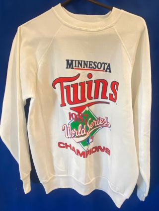 Rare Vintage 1987 Minnesota Twins Mlb World Series Champions Sweatshirt Xl Usa