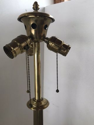 Rare Duffner Kimberly Polished Bronze 3 Socket Lamp Base Circa 1900 3
