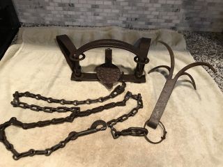 Vintage Rare Newhouse Kenwood 4 1/2 Double Long Spring Wolf Trap 4 Prong Drag
