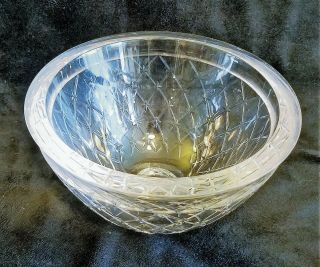 Christian Dior Venetian Pattern Rare Heavy Leaded Glass Crystal Bowl