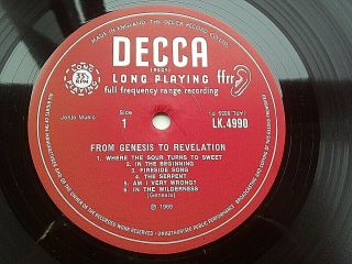Mega Rare - Genesis - From Genesis To Revelation - Uk Unboxed Decca " Mono " Mega Rare