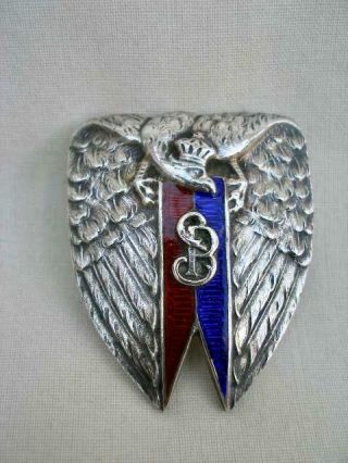 Rare Silver & Enamel Wwii Period Quality Polish Badge By Wiktor Gontarczyk.