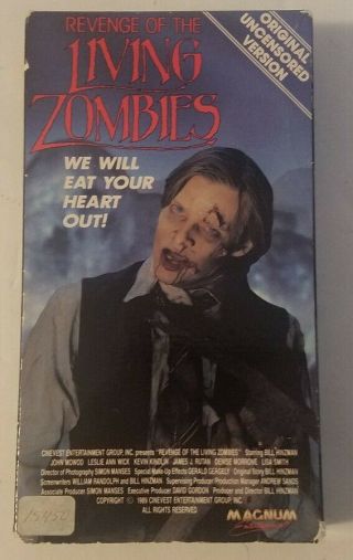 Revenge Of The Living Zombies (1988) - Vhs Tape - Horror - Flesheater - Rare