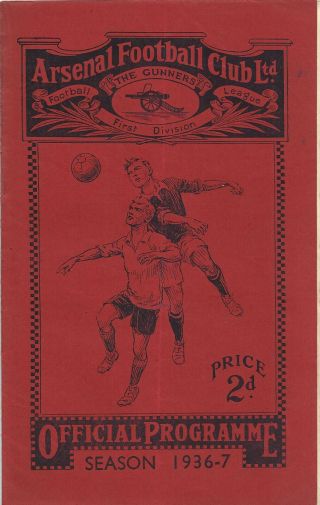 Rare Pre - War Ww2 Football Programme Arsenal V " Champions " Sunderland 1936