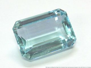 Rare Gia 32.  28ct Natural Aquamarine Unset Loose Emerald Cut Gemstone W Report
