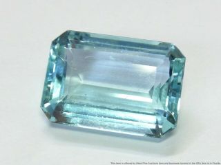 Rare GIA 32.  28ct Natural Aquamarine Unset Loose Emerald Cut Gemstone w Report 2
