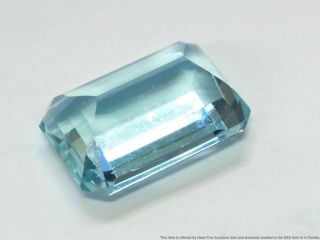 Rare GIA 32.  28ct Natural Aquamarine Unset Loose Emerald Cut Gemstone w Report 3