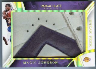 Magic Johnson 2015 - 16 Panini Immaculate Sneak Peek Patch Shoe Patch 5/6 Rare