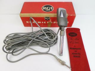 Vintage Rare Rca Mi - 12046 Ribbon Microphone & Shure Mic Bag 1/4 " Plug