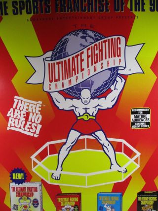 Rare Vintage Ufc Ultimate Fighting Championship Mma Promo Poster