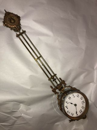 Rare Antique Ansonia Huntress Mystery/Swinger Clock - Movement/Arm 2