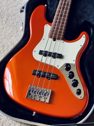 Rare Fender American Deluxe Active Jazz Bass Orange Metallic