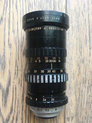 Angenieux Zoom Type 4x17 C mount Lens 17 - 68mm f2.  2 for 16mm camera RARE 2