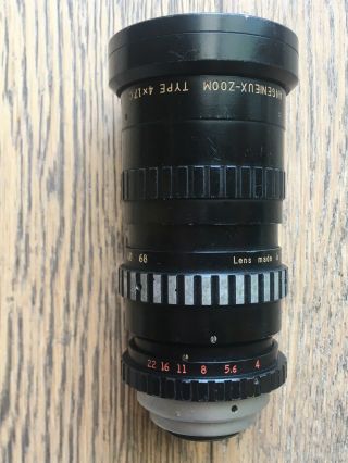 Angenieux Zoom Type 4x17 C mount Lens 17 - 68mm f2.  2 for 16mm camera RARE 3