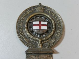 Rare Vintage Royal Automobile Club Associate Guernsey M A Car Badge Auto Emblem