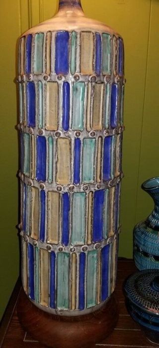 Rare Mid Century Modern Bitossi Pottery Italy Raymor Lava Glaze 38 " Londi Lamp