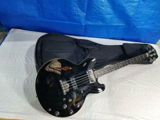 Rare Epiphone Revoli Ii Eb R99a 0548 Black Semi - Hollow Body Electric Bass Guitar
