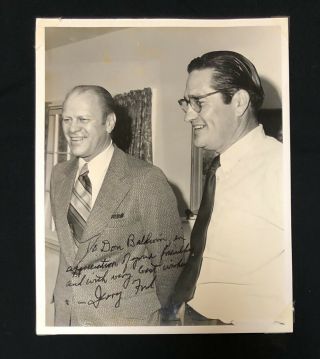 Rare 1970s Vice President Gerald Ford Signed [jerry Ford] Photo W/ Dedication