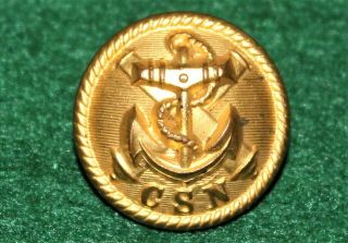 Very Rare Civil War Confederate " Csn " Navy Button,  Sc Backmark