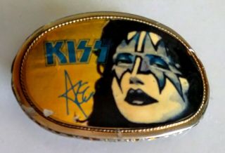 Kiss Pacifica Ace Frehley prototype GOLD BACKGROIND Solo Belt Buckle 1978 RARE 2