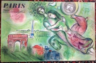 Huge Marc Chagall " Paris L 
