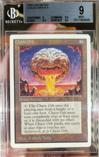 Vintage Magic | Bgs 9 Mtg Unlimited Chaos Orb,  W/2x 9.  5 Subs,