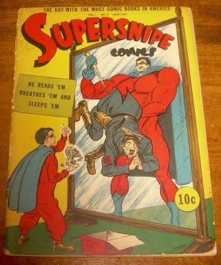 Supersnipe Comics 9 Rare Classic Wwii Hitler Cover Street & Smith No Rsv