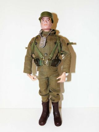 1964 Vintage 12 " Gi Joe Action Soldier Painted Blonde Hair W/ Uniform,  Gear
