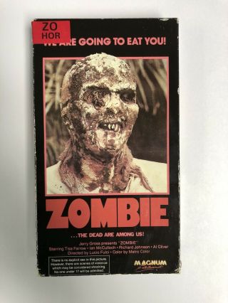 Zombie Lucio Fulci Magnum Entertainment Vhs 1989 Horror Gore Rare Oop