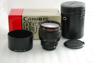 " Rare Near " Canon Fd 85mm 1.  2 L Perfect Portrait Lens 3837