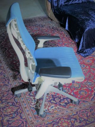 Herman Miller Embody Chair in Rare Berry Blue & White w/ Titanium Base 2