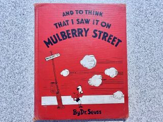 Dr Seuss Rare Red Hardcover 1st Ed And To Think That I Saw It On Mulberry Street