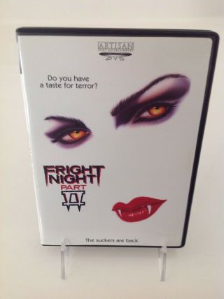 Fright Night Pt.  2 Dvd Rare Oop Artisan Release W/ Chapter Insert Part Ii Horror