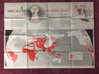 Rare Org Dr.  Seuss Ww2 Wwii Poster 1943 Newsmap This Is Ann She Drinks Blood