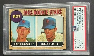 1968 Topps Nolan Ryan Rookie Card O - Pee - Chee Psa 4 Rare Ny Mets Astros Hof