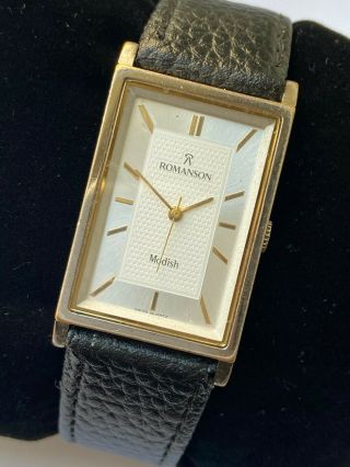 Vintage Rare Unisex Watch Ronson Swiss Made Qwartz Rrr 23k Gold Plated