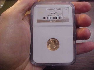 1995 Rare Key Date $5 Five Dollar 1/10 Oz.  Gold American Eagle Ngc Ms 70.
