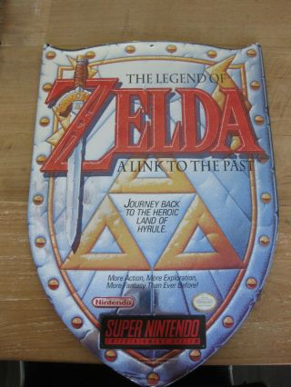 Ultra Rare 1992 Nintendo Zelda: A Link To The Past Promotional Display Shield