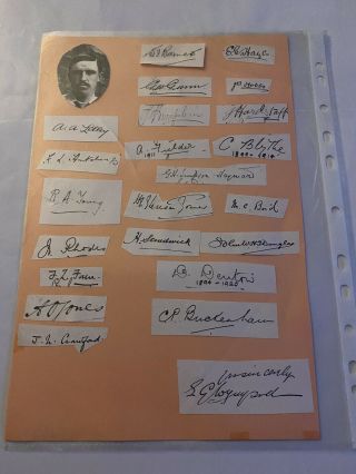 Rare England Player Signatures - Sf Barnes & Jack Hobbs