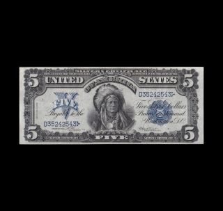 Rare 1899 $5 Silver Certificate " Chief " Strong Very Fine