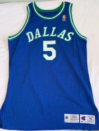 Very Rare 100 Authentic Champion 1996 Jason Kidd Game Issued Jersey 46,  3