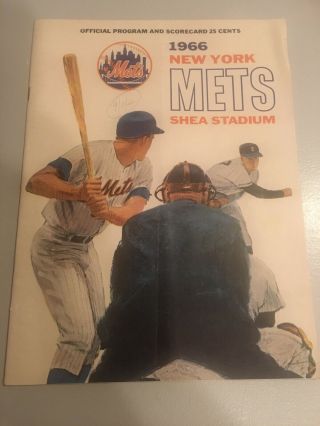 Rare Ny Mets Braves 9 - 11 - 1966 Program Nolan Ryan Mlb Debut (no Ticket)