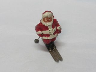 Vintage Lead Rare Barclay " Santa On Skis "