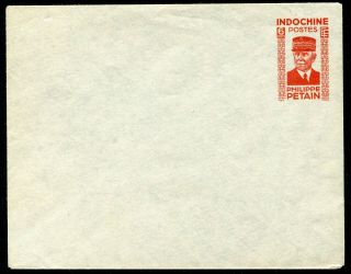 French Indochina 1943 6c Private Postal Stationery Envelope H&g K.  1 Rare