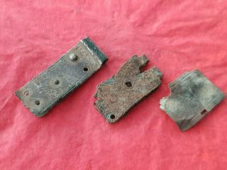 Very Rare Trio Of Roman Buckle Plates F/m Catterick A Must L22v