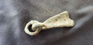 Very rare Roman bronze small side arm belt hanger, .  L68u 3