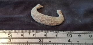 Very rare Saxon Zoomphoric copper alloy face buckle uncleaned L81h 2